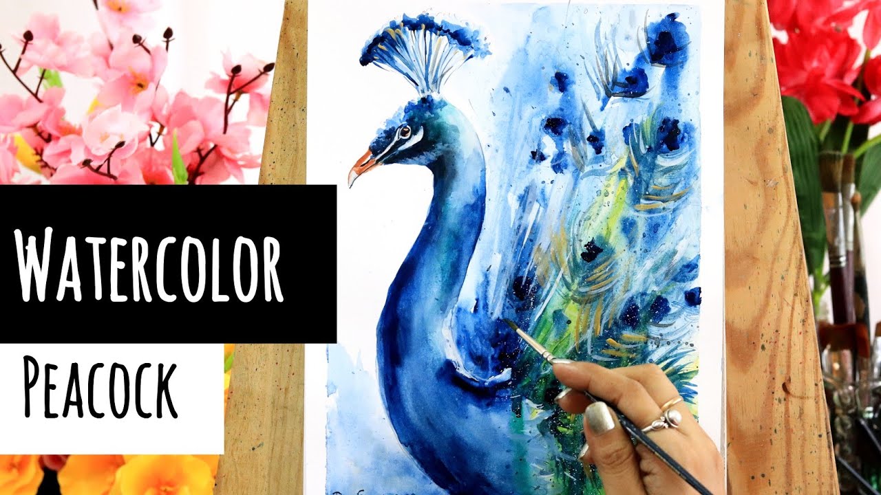 easy paintings of peacock