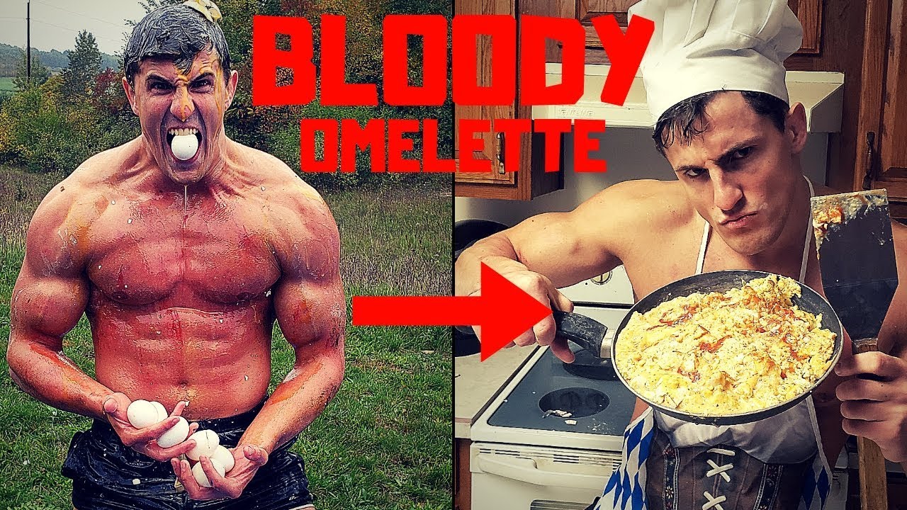 Shot with EGGS until I BLEED then cooking a OMELETTE Bodybuilder VS Egg Damage Test YouTube