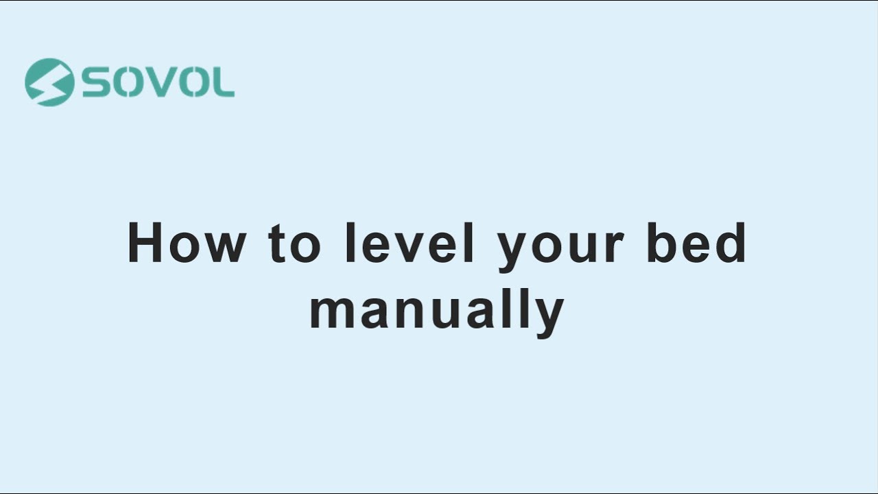 How to level your bed manually Sovol SV02 YouTube