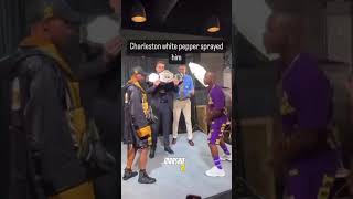 CHARLESTON WHITE PEPPER SPRAYS HIS BOXING OPPONENT AT PRESS CONFERENCE 🤣🤣 #shorts