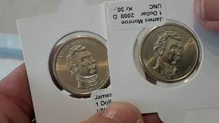 Presidential Dollar 2008. John Quincy Adams and James Monroe