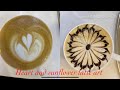 Vlog132 heart and sunflower latte art