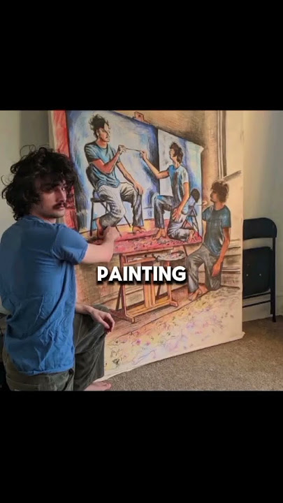 This guy painted a painting of him painting a painting 😅👨‍🎨