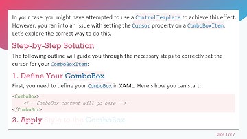 How to Set the ComboboxItem Cursor Property to Hand in WPF