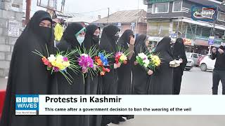 Protests in support of Indian veiled women and rejecting the decision of the Indian authorities in K