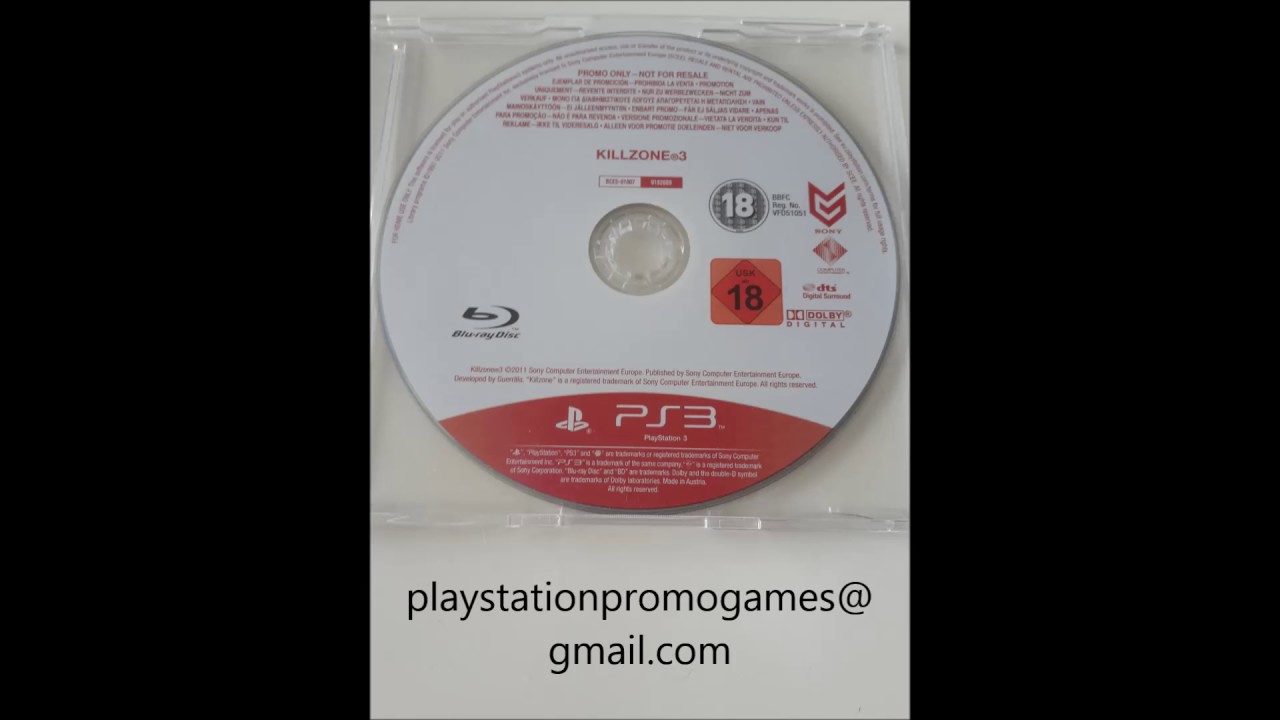 Killzone 3 PS3 Promo Game Copy