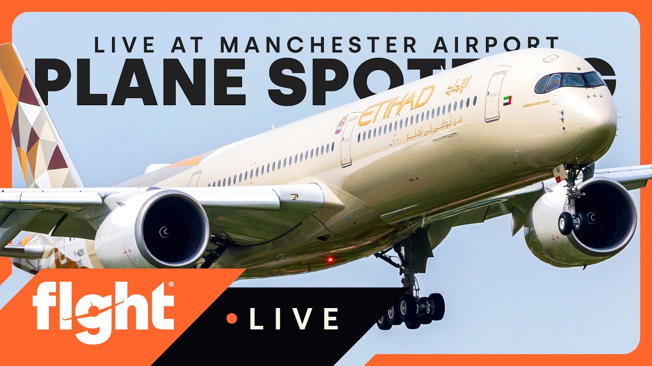 Etihad A350-1000 & close-up departures 🧡 Manchester Airport LIVE