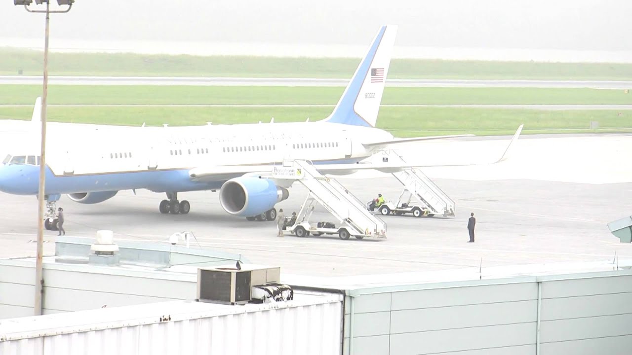 Positioning Air Stairs for AF-2 at Harrisburg International Airport (HIA)