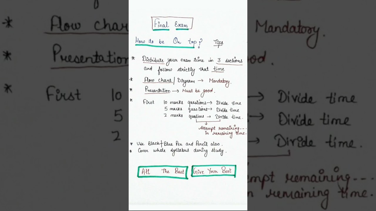 how to attempt final exam|presentation skill|how to score good marks 
