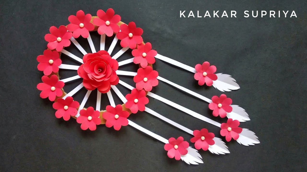 Paper Flower Wall Hanging Paper Craft EasyEasy Wall Decor Ideas