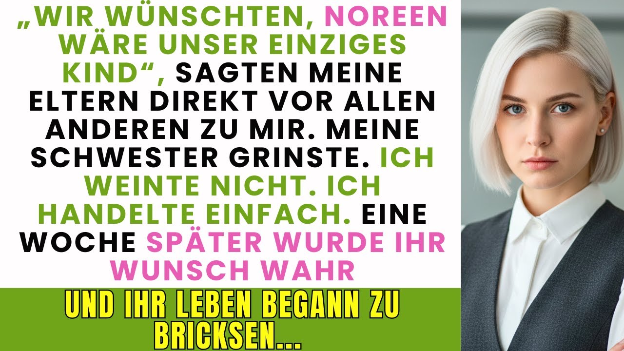 Auf der Familienfeier sagten meine Eltern: ‚Wir wünschten, deine Schwester wäre unser einziges Kind.