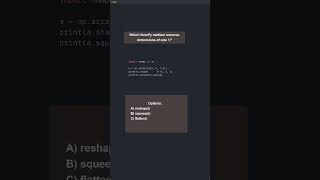 Which NumPy method removes dimensions of size 1? #vital #shorts