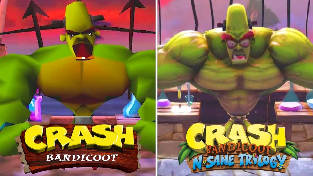 Crash Bandicoot N. Sane Trilogy - All Bosses Comparison (PS5 vs Original)