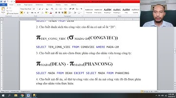 Chuyển ĐSQH sang ngôn ngữ SQL | Tủ Sách Vàng