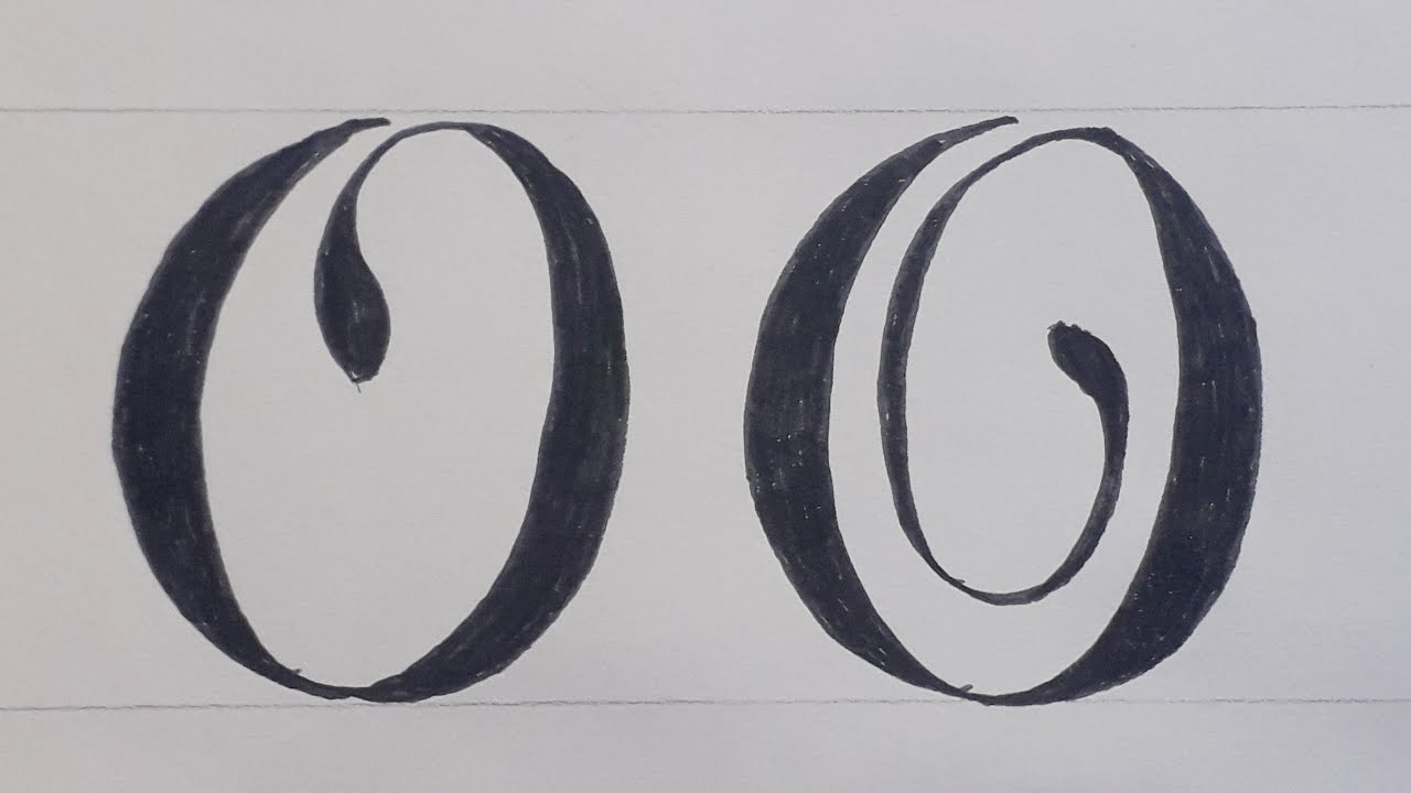 Calligraphy Handwriting Letter O In Cursive Design / How To Write Stylish  Alphabet For beginners