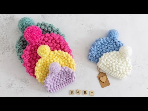 CUTE Baby Bobble Hat (Crochet Pattern & Step by Step Tutorial!) 💝