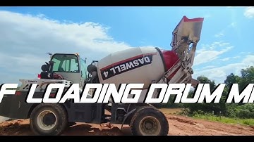Self Loading Concrete Mixer at Indonesian Construction Site | Drum Mixer for Efficient Work!