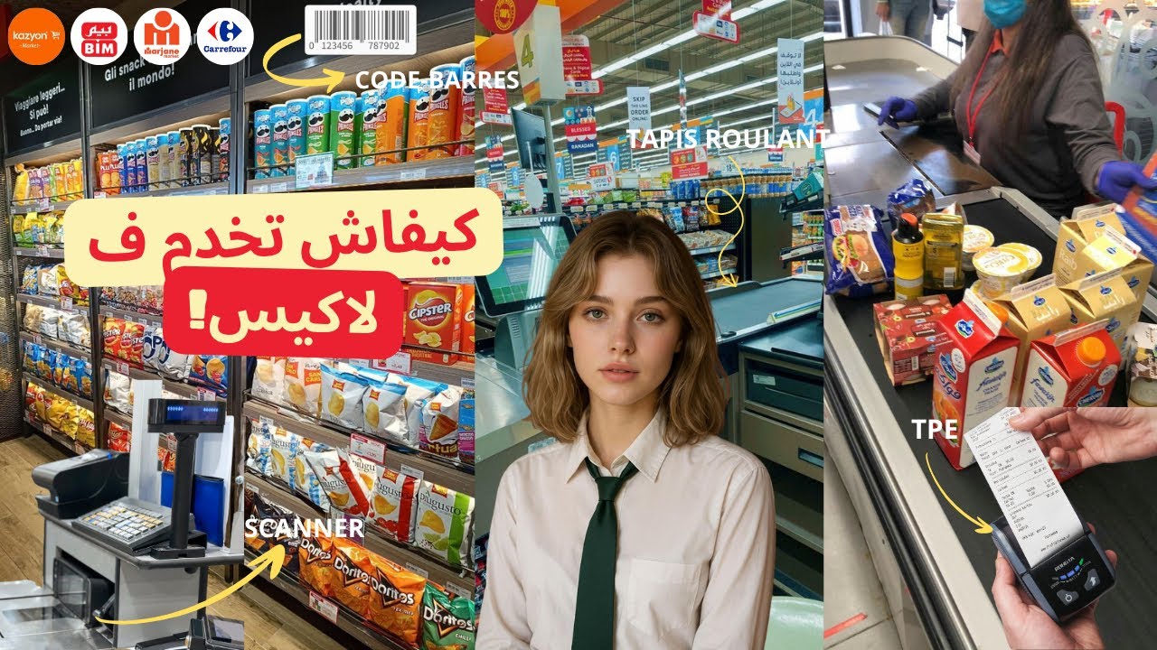 خدمة الكاشيير فالسوبرمارشي🛒 (كازيون,بيم،..) Travailler en caisse💵🧾 أسهل خدمة للشباب!😍