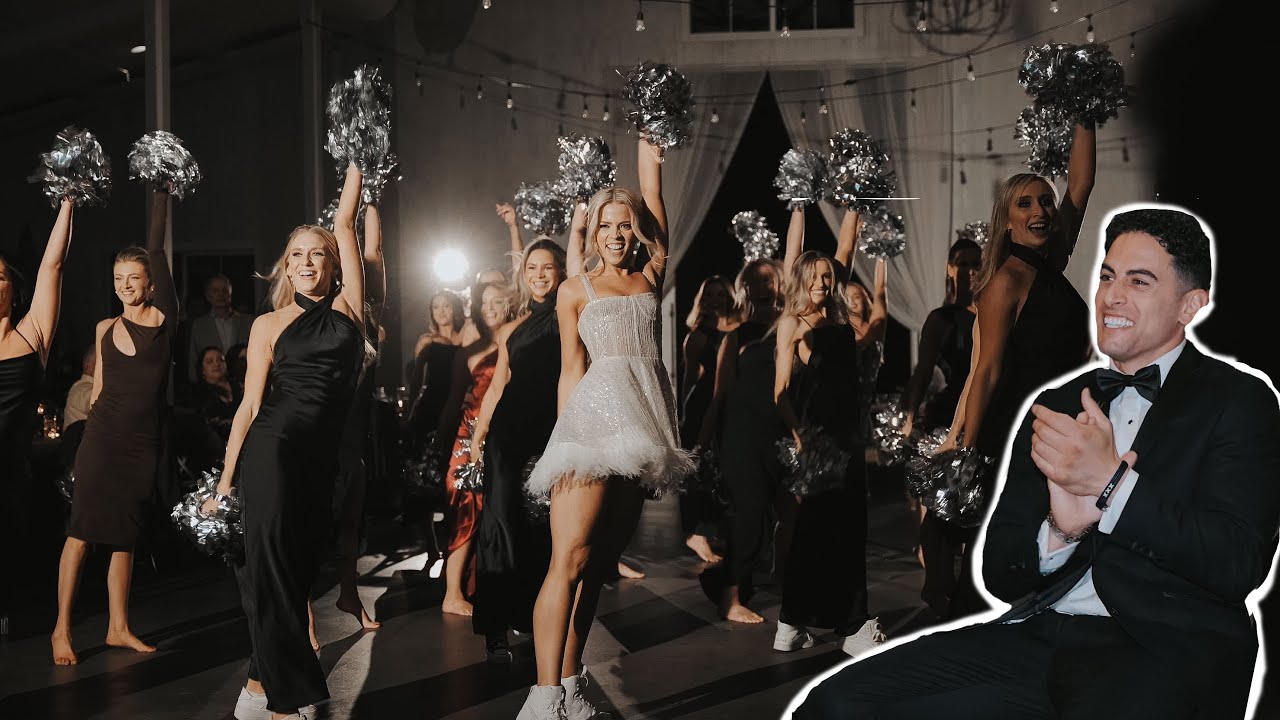 NFL Cheerleader Surprises her groom & dances at her Wedding!