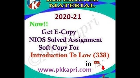 FREE Introduction To Law 338 Nios Solved Assignment 2021 in English 12th Best Latest NIOS TMA