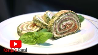 lecker, schnell und ideal für Partybuffet / Lachsrolle mit Spinat / Spinat-Lachsrolle /