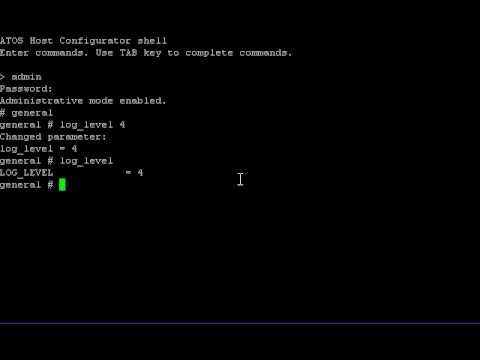 Changing log level from command line on ATOS Host