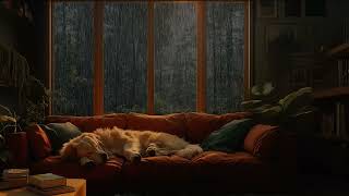 Cozy Rainy Day Indoors | Sleeping Dog, Window Rain Sounds & Soft Ambience for Deep Relaxation screenshot 5