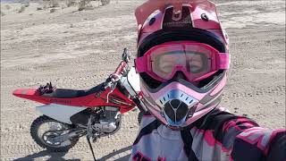Yes Ive crashed, but I still ride in the dirt. Cheers to all the other ladies on dirt bikes.
