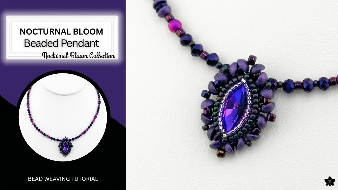 Nocturnal Bloom Beaded Navette Pendant Tutorial