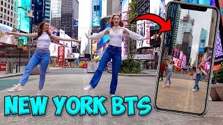 Recreating this VIRAL video in NEW YORK! w/@Melissa_Becraft  - BTS