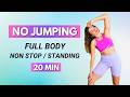 20 MIN NO JUMPING WORKOUT FOR FAT BURN | Non Stop, Full Body, All Standing