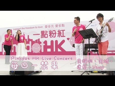 【高清】黃耀明、黃靖、唐藝、Vincy合唱《每日一禁果》 ／明哥慶生／公佈大會人數 - PinkdotHK 2014 Live Concert