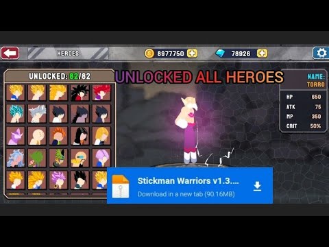 stickman warriors mod apk unlock all characters mediafıre 