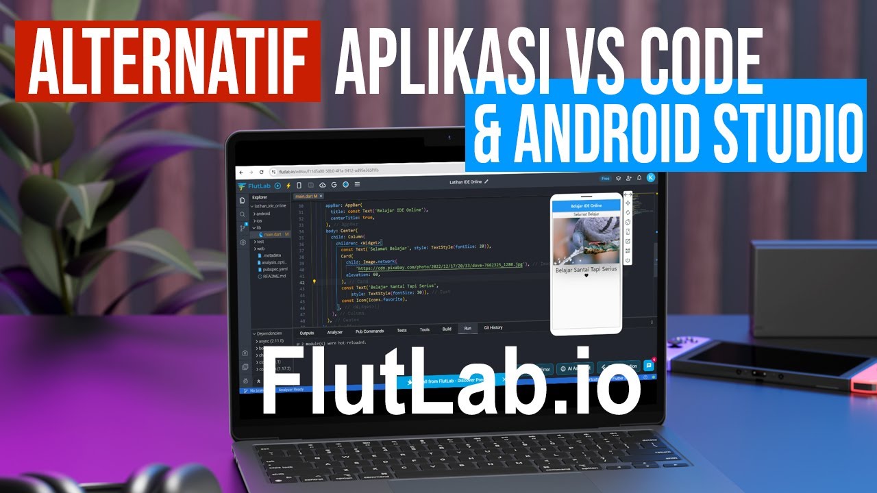 Tutorial flutter 14 aplikasi alternatif pengganti android studio