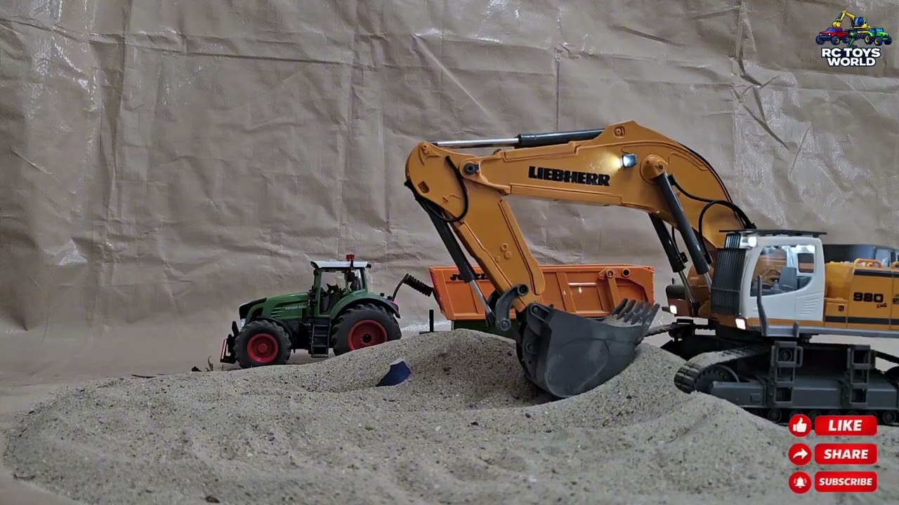 SIKU Control32 Liebherr R980 Loading Sand into Fendt 939 vario Joskin Tipper Trailer RC Construction