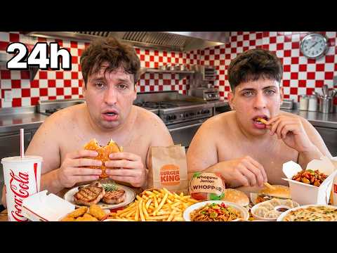 🍟 24 Hours to Eat 10,000 Calories with My Brother! We felt sick...
