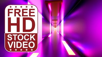 Free Stock Videos – music VJ loops sci-fi tunnel with neon lights glowing 3D animation