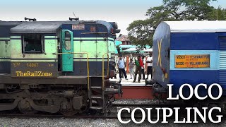 Rare Loco Coupling by Loco Pilot ALP | Nagapattinam 2012 | Indian Railways | Train videos | Trains