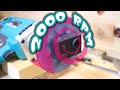 アクションカメラを高速回転(2000rpm)させて撮影してみた(600 - 2000 RPM Spinning a Action Camera in  Polisher)