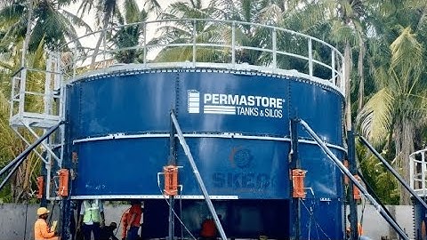 Erection of multiple water storage tanks in M using our (Bolted-type) Hydraulic Tank jacking System