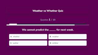 Weather vs Whether Quiz | Common Confusion Quiz