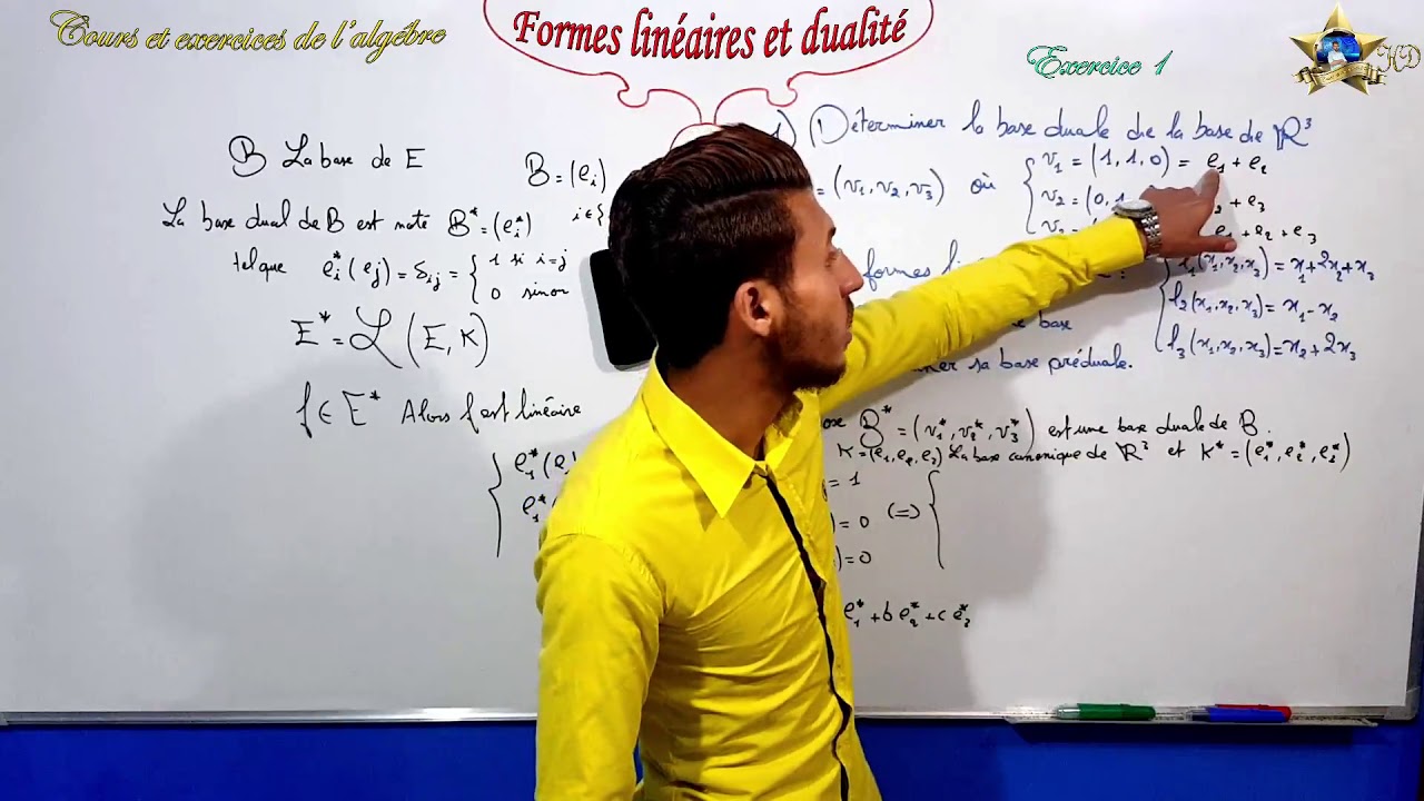 Exercice 1 dans les formes linéaires et dualité partie 1