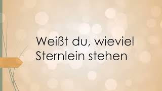 Weißt du, wieviel Sternlein stehen - Klavierbegleitung und Text zum Mitsingen