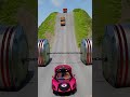 Sports Cars &amp; Ambulance Van vs Chained Hydraulic Crush - BeamNG.drive #shorts #beamngdrive #beamng