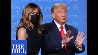 First Lady Melania Trump and Dr. Jill Biden go onstage at end of presidential debate