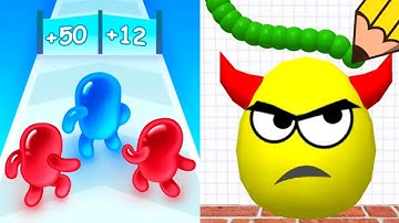 Join Blob Clash 3D VS Draw To Smash Logic Puzzle Satisfying ASMR Gameplay (Android, ios)