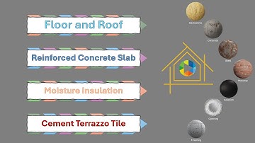 Concrete slab floor with moisture insulation and cement terrazzo tile