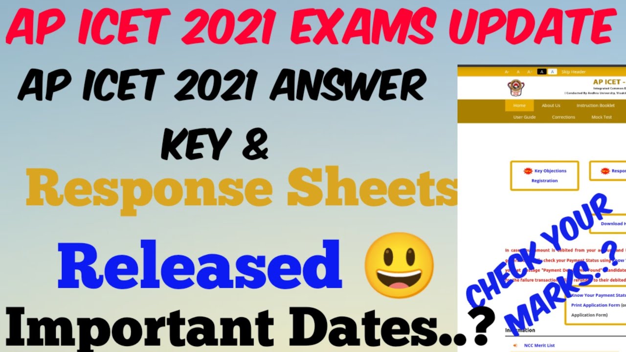 AP ICET 2021 Answer key & Response sheets Released//How to check Response sheets//Key objection