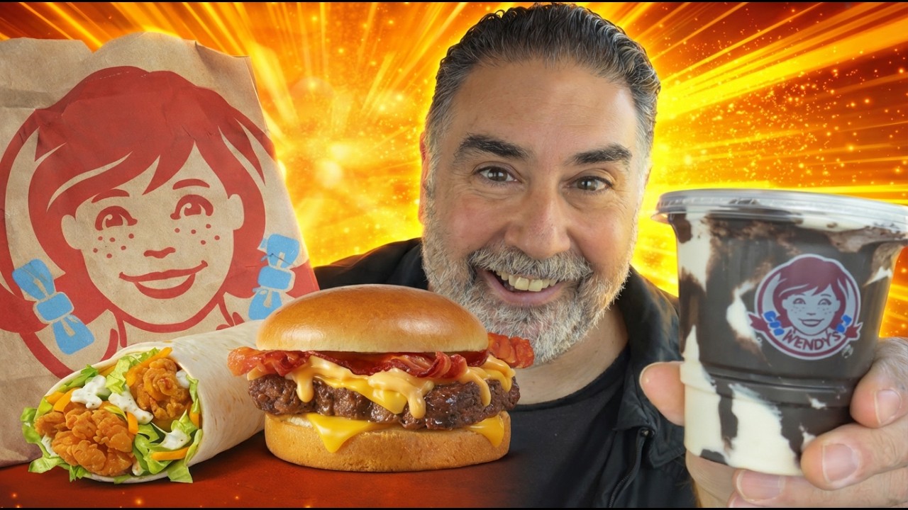 Обзор нового чизбургера с сыром и беконом от Wendy's, ролла с соусом ранч и коктейля Frosty Fusio...