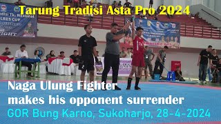 Naga Ulung Fighter wins MMA bout in Round 1; Tarung Tradisi Asta Pro 2024, GOR Bung Karno, 28-4-2024
